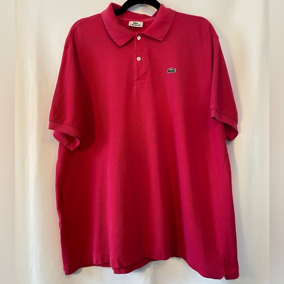 Lacoste Mens Fuschia Pink 100% Cotton Pique L. 12.22 Short Sleeve Polo Shirt XXL - Picture 16 of 17